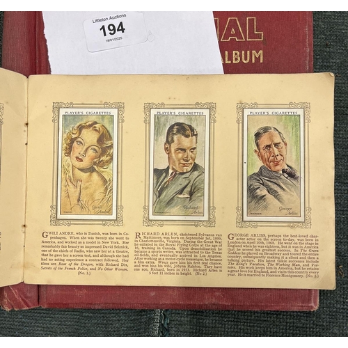 194 - Stamp album together with cigarette card album