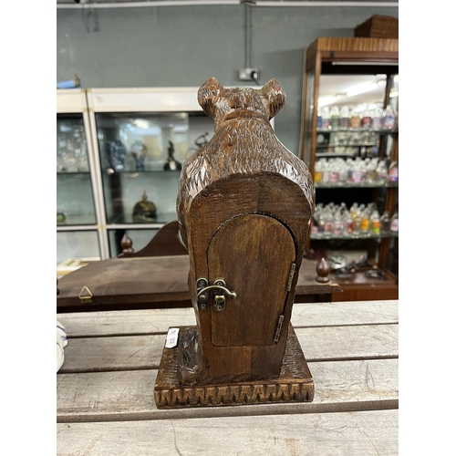 198 - Black Forest Bear mantel clock - Approx 30cm