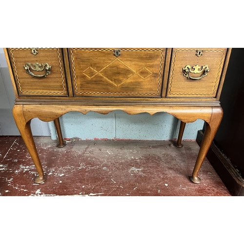 249 - Maple and Co. Edwardian mahogany inlaid glazed top bookcase - Approx W92cm D49cm H206cm