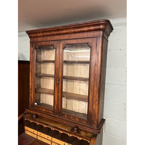 250 - Large Victorian cylinder bookcase - Approx W: 120cm D: 59cm H: 231cm