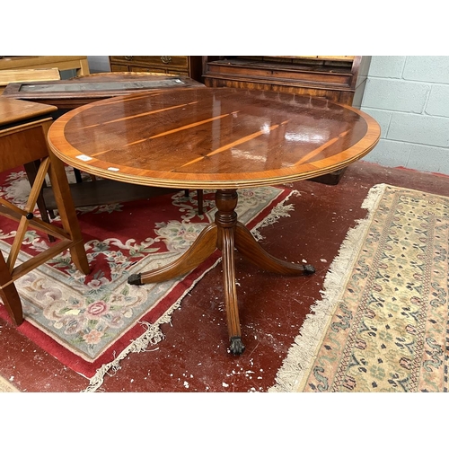 251 - Collection of furniture to include school desk and yew wood dining table