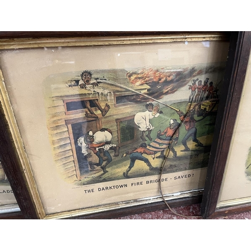 319 - 4 Darktown Fire Brigade series framed printsDisclaimer: These items are listed on the basis they are... 