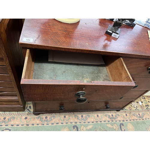 326 - 2 over 3 chest of decorated pine drawers - Approx W: 104cm D: 56cm H: 95cm