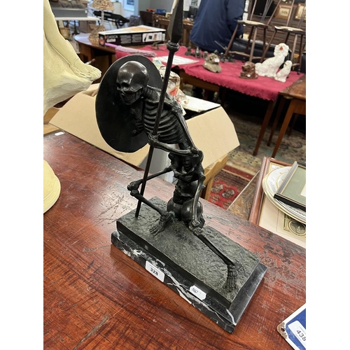 328 - Bronze skeleton sculpture - Approx H: 38cm