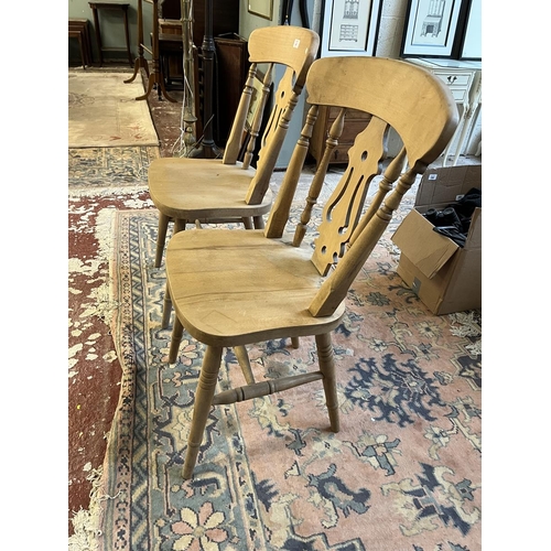 363 - Pair of beech dining chairs