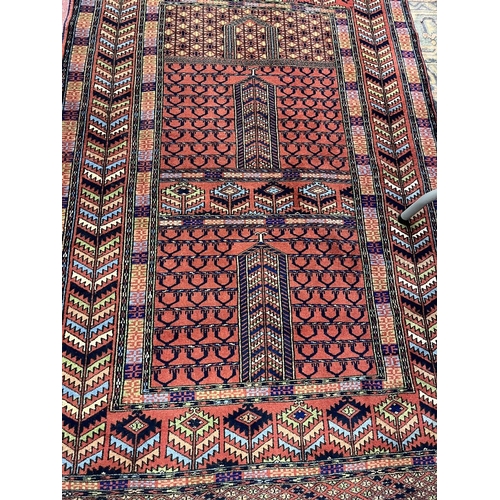 434 - Persian Turkman 'Tekke' superfine wool on cotton hand woven rug - Approx 176 x 114 cm