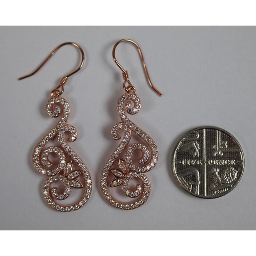 44 - Pair of silver gilt stone set earrings