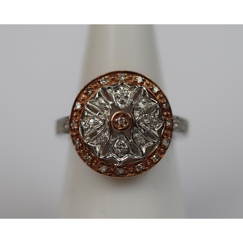 50 - 9ct gold diamond cluster ring - Size L approx W: 4.3g