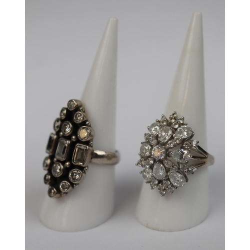 66 - 2 silver stone set rings