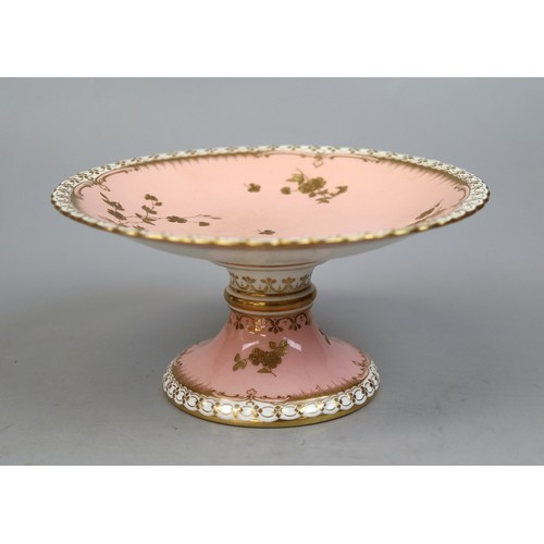 113 - Minton Desert Service (Circa 1895) Pink Ground with raised paste gold enamel Aesthetic Movement deco... 