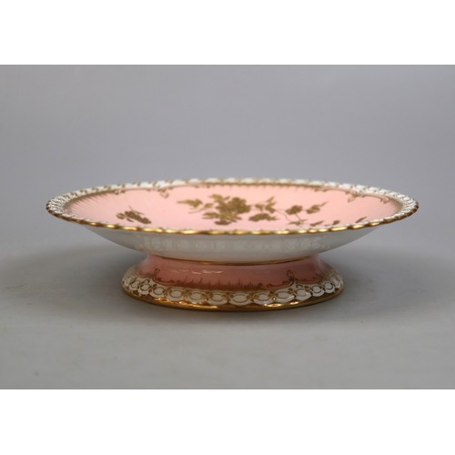 113 - Minton Desert Service (Circa 1895) Pink Ground with raised paste gold enamel Aesthetic Movement deco... 