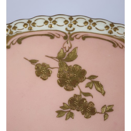 113 - Minton Desert Service (Circa 1895) Pink Ground with raised paste gold enamel Aesthetic Movement deco... 