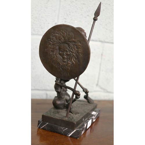 328 - Bronze skeleton sculpture - Approx H: 38cm