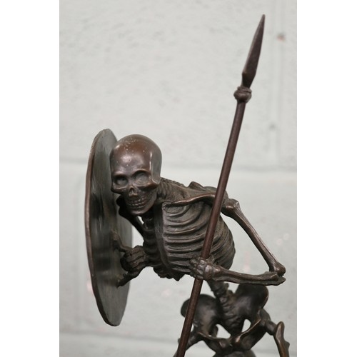 328 - Bronze skeleton sculpture - Approx H: 38cm