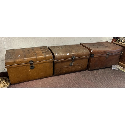 479 - 3 metal travelling chests