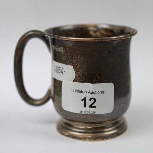 12 - Small hallmarked silver tankard - Approx 110g