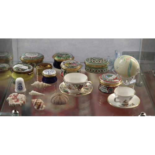 145 - Collection of enamel pill boxes etc