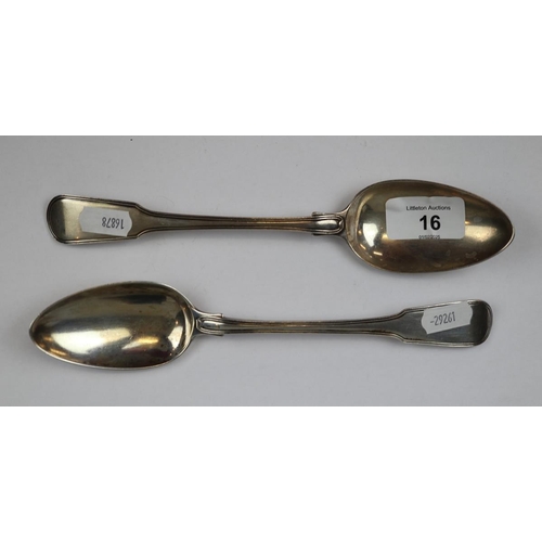 16 - Pair of hallmarked silver spoons - Approx 152g