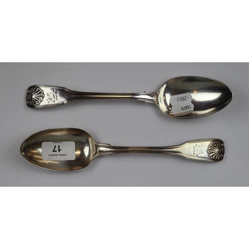 17 - Pair of hallmarked silver spoons - Approx 202g