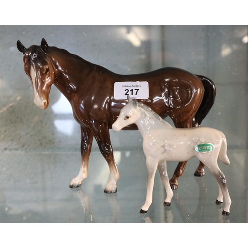 217 - 2 Beswick horses