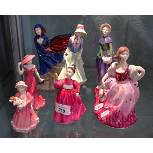 218 - Collection figurines to include Royal Doulton & Coalport