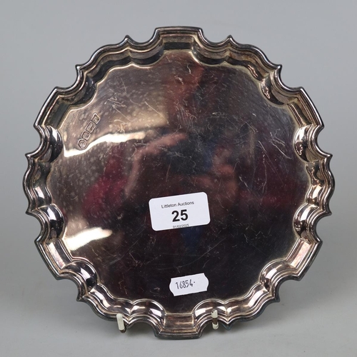 25 - Hallmaked silver salver - Approx weight 390g