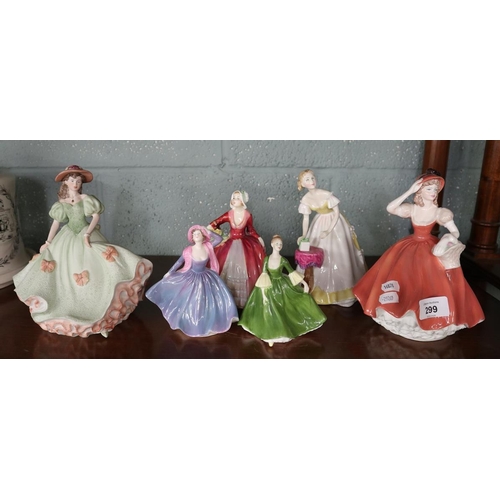 299 - Collection of lady figurines - Coalport & Royal Doulton