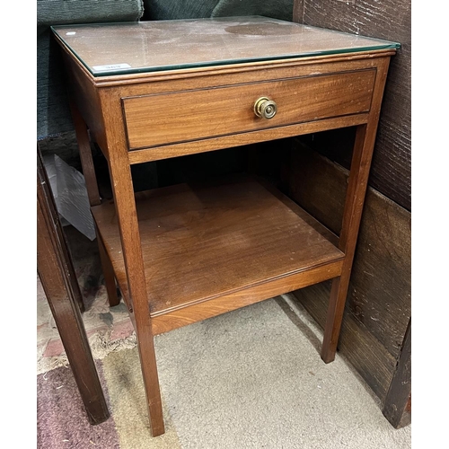 363 - 2 tier mahogany side table with drawer