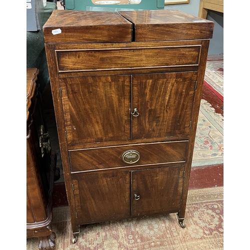 385 - Antique walnut gentleman's dressing cupboard