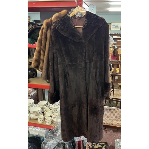 387 - Fur coat together with a mink jacket (mink A/F)