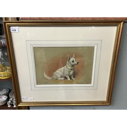 419 - Frank Paton 1907 Watercolour of dog 