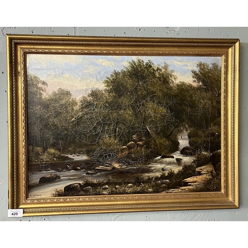 420 - Oil on canvas by Arthur Gilbert (1819-1895) - Approx IS 55cm x 39cm