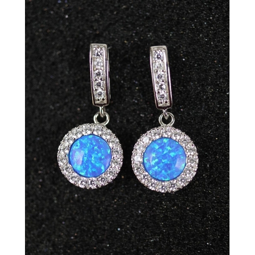 43 - Pair of silver opal earrings