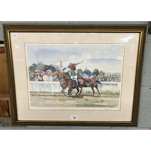 456 - L/E horse racing print signed Keen