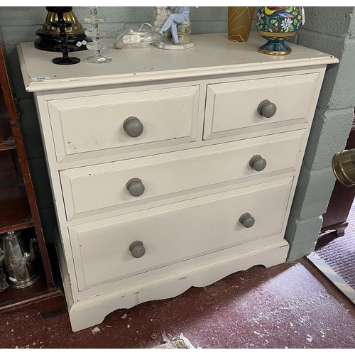 469 - Painted pine chest of 2 over 3 drawers - Approx W: 90cm D: 45cm H: 86cm