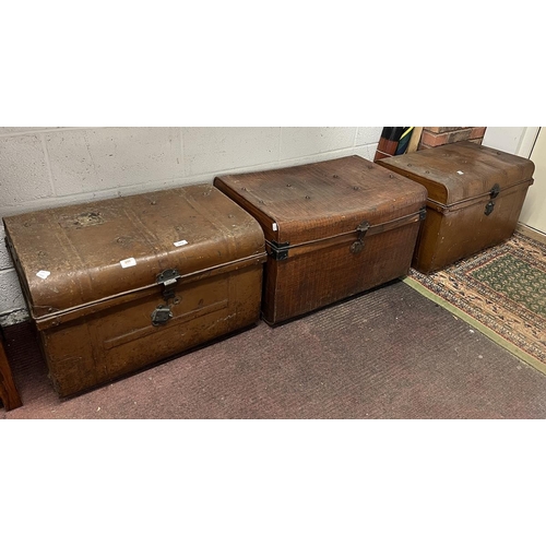 479 - 3 metal travelling chests