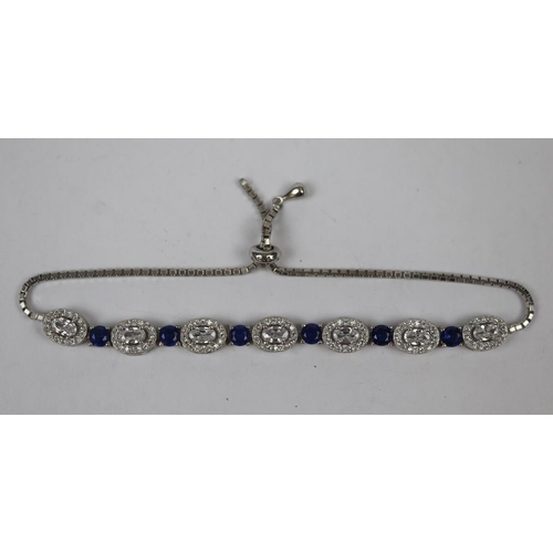 48 - Silver stone set bracelet