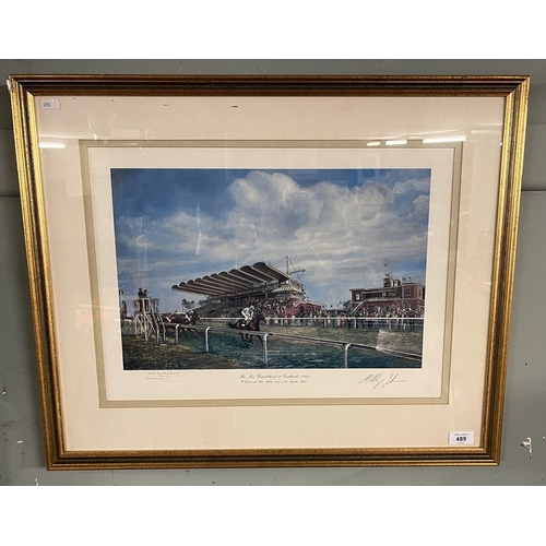 489 - Signed L/E print - The New Grandstand at Goodwood 1980