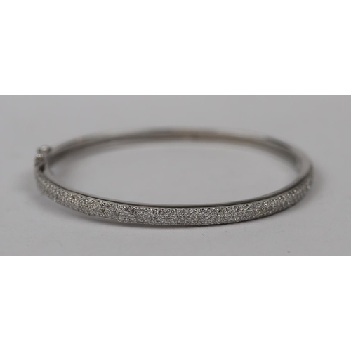 52 - Silver stone set bangle