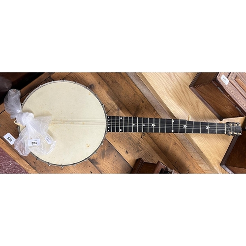 523 - 19thC 7 string Banjo (late 1800s) by J E Dallas model No.1244