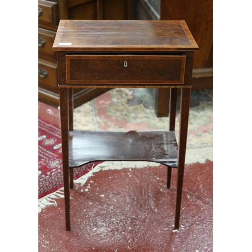 530 - Birds eye maple side table with drawer - Approx W: 44cm D: 29cm H: 72cm