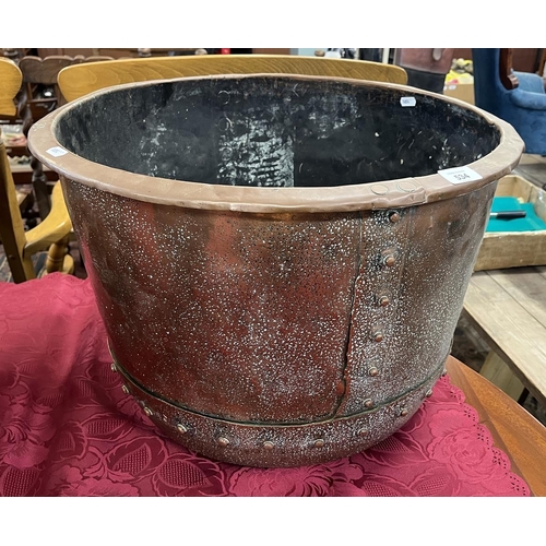 534 - Large copper cauldron