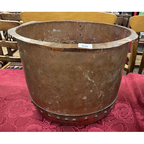 535 - Large copper cauldron