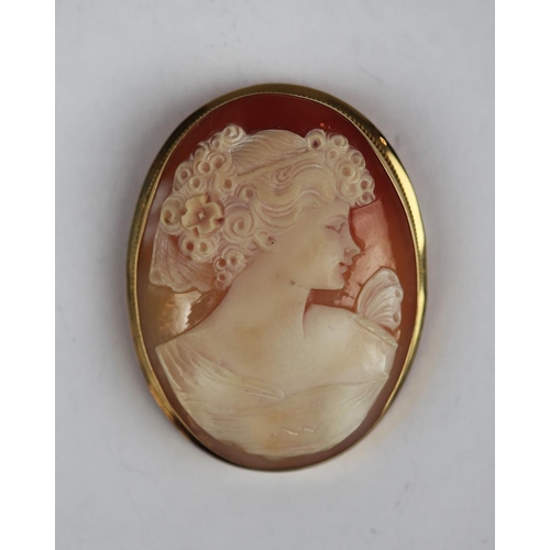 58 - 18ct gold cameo brooch