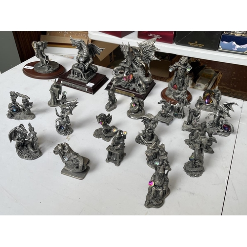 593 - Collection of pewter Myth & Magic figures - Collectors club and extravaganza pieces