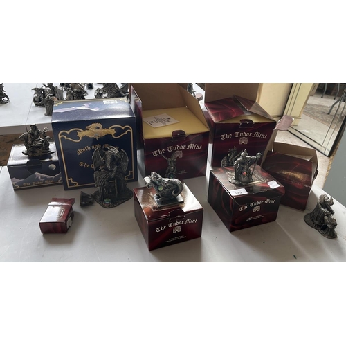 595 - Collection of pewter Myth & Magic figures - Collectors club and extravaganza pieces