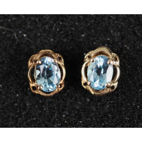 61 - 10ct gold topaz set earrings