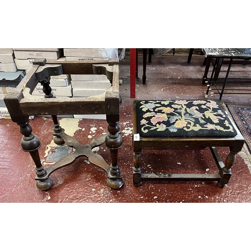 617 - Tapestry stool together with a stool frame