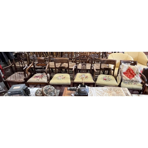 625 - Collection of 6 antique chairs to include part set