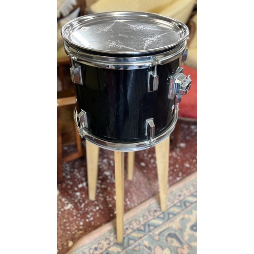 627 - Interesting upcycled drum table - Approx H: 80cm